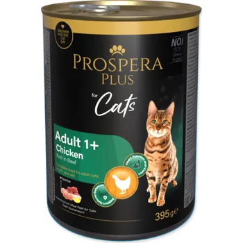 Krmivo pro kočku Konzerva Prospera Plus Adult 1+ Kuřecí paté, bohaté na hovězí 395g