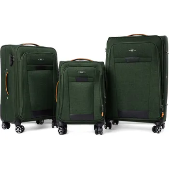 Zelená sada 3 cestovních kufrů "Navigator" - vel. M, L, XL