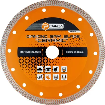 Řezný kotouč Diamantový kotouč pro řezání dlaždic Ceramic 180x10x1.8x22.23 mm Polax