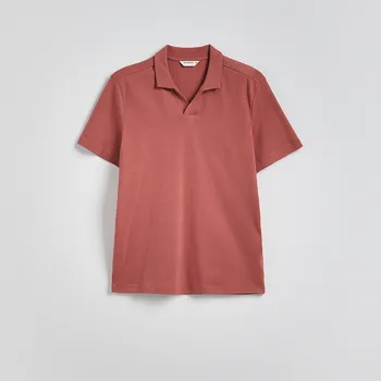 Reserved - Polo košile střihu regular - hnědá - 869DI-83X - 869DI-83X-XXL