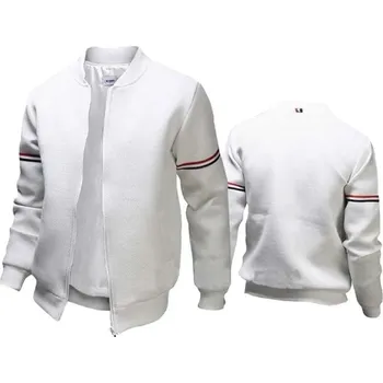 Pánská větrovka s proužky Barva: Bílá, Velikost: 4XL