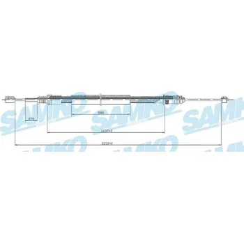 Lanko parkovací brzdy Tažné lanko, parkovací brzda SAMKO C0704B