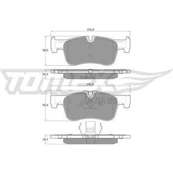Brzdová destička Sada brzdových destiček, kotoučová brzda TOMEX TX 18-46