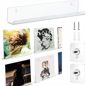 police Nástěnná police FONOTE SHELF 30 akrylová průhledná na vinyly