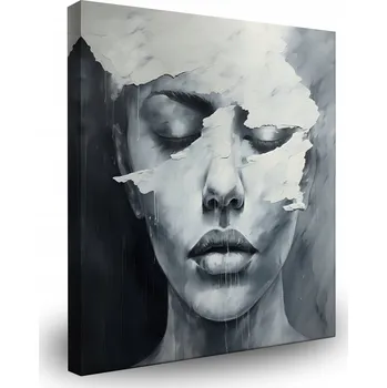 Obraz Obraz do Ložnice ABSTRAKTNÍ Portrét Žena Rty Beton 80x80