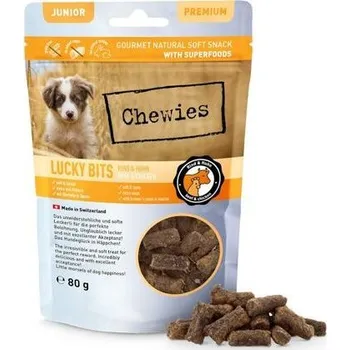 Pamlsek pro psa Chewies Lucky Bits Junior Hovězí a kuře 80 g