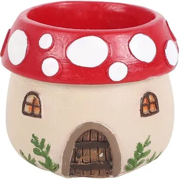 Svícen Mushroom House Svícen - Miniaturní houbový domeček na čajovou svíčku