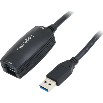 Elektrická zásuvka LOGILINK Repeater USB USB 3.0 USB A zásuvka,USB A vidlice 5m černá