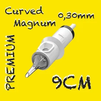 Tetování 9CM PREMIUM CARTRIDGE 0,30MM CURVED MAGNUM 1KS N2 TETOVACÍ JEHLY