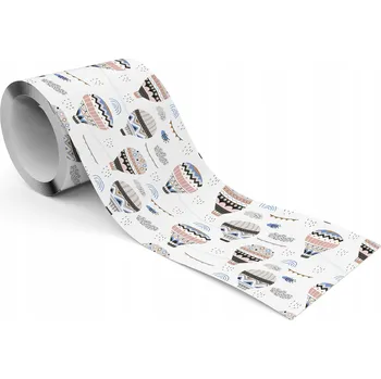 Fototapeta Dekorativní Bordura Bordura pro Děti BALÓNKY Styl Boho Duha Obláčky