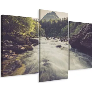 Obraz Obraz Triptych Krajina Vodopád Řeka 180x120 cm