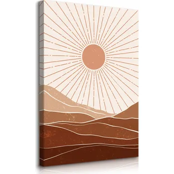 Obraz VELKÝ OBRAZ DO LOŽNICE POUŠŤ ZÁPAD SLUNCE STYL BOHO MINIMALISMUS 60x90