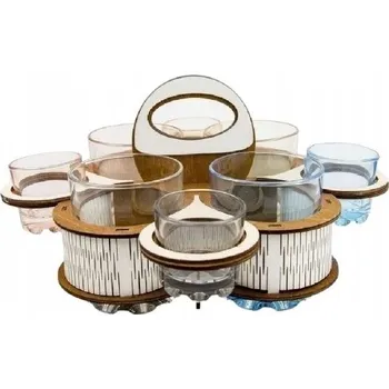 Sklenice Sada 4 sklenic + 4 sklenice + stojánek Dárek