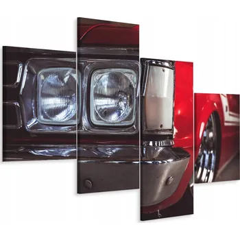 Obraz Čtyřdílný obraz AUTO Reflektor Retro 3D 80x50
