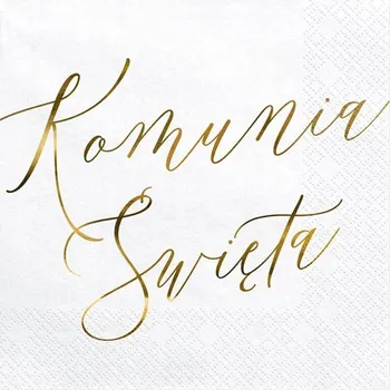 Papírový ubrousek Ubrousky BÍLÉ SVATÉ PŘIJÍMÁNÍ ZLATÝ potisk 20 ks