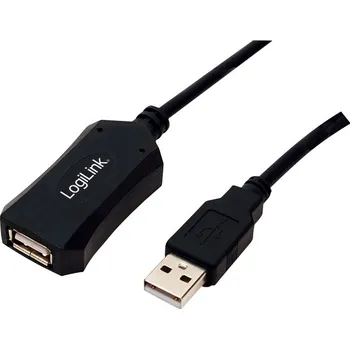 Elektrická zásuvka LOGILINK Repeater USB USB 2.0 USB A zásuvka,USB A vidlice 5m černá