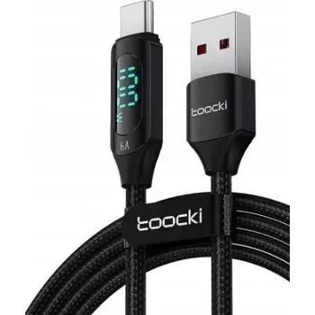 Datový kabel Toocki kabel 2m USB A - USB C 100W 6A PD QC 2 metry + LCD měřič