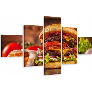 Obraz Vícedílný obraz HAMBURGER Salát Jídlo 250x150