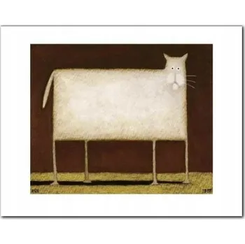 Obraz Bílá Kočka II plakát obraz 50x40 cm