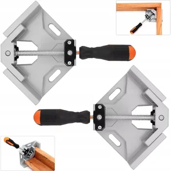Svěrák Úhelníková truhlářská svěrka, rohový svěrák hliníkový 90°, úhelníkové upínací kleště