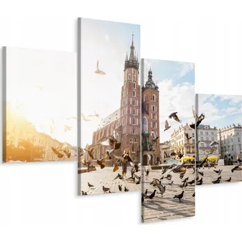 Obraz Obraz Krakov Bazilika Slunce 4-dílný 3D 80x50