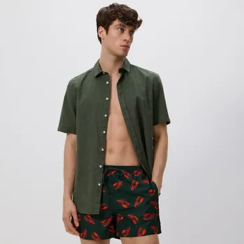 Reserved - Vzorované plážové šortky - tmavě zelená - 106CT-79X - 106CT-79X-S