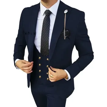 Pánský oblek Plesový oblek MC445 Velikost: S, Barva (Varianta): Gold Button Navy