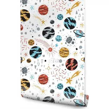Fototapeta Tapeta pro děti: Vesmír, planety, hvězdy, galaxie