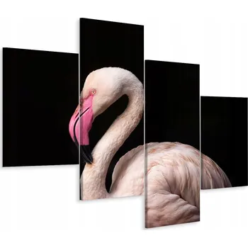 Obraz Čtyřdílný obraz PLAMEŇÁK Pták Příroda 3D 80x50