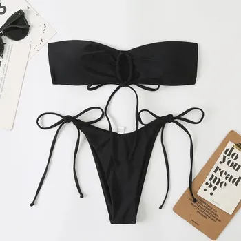 Dámské plavky Dvoudílné plavky různé barvy Barva: Černá, Velikost: S