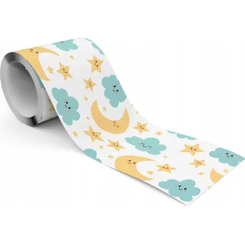 Fototapeta Samolepicí Dekorativní Bordura pro děti MĚSÍCE Mraky Hvězdičky