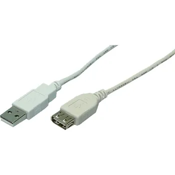 Elektrická zásuvka LOGILINK Kabel USB 2.0 USB A zásuvka,USB A vidlice niklovaný 1,8m