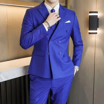 Luxusní oblek na ples MC469 Velikost: 3XL, Barva (Varianta): Modrá