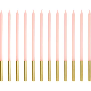 Vysoké narozeninové svíčky 14 cm - růžové 12 ks