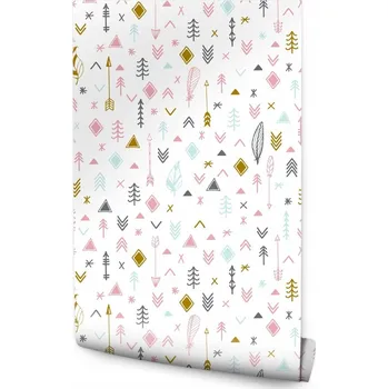 Fototapeta Tapeta šípy rostliny peří boho styl do obýváku