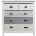 Bílo-šedá komoda se 4 šuplíky Marckeric Romantica, 79 x 80 cm