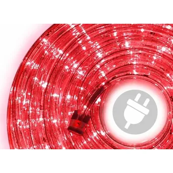 Vánoční dekorace Vánoční světelná hadice / světelný kabel s LED diodami venkovní + vnitřní, červená, 10 m