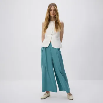 Dámské kalhoty Reserved - Kalhoty palazzo - tyrkysová - 1020P-66X - 1020P-66X-XS