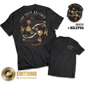 Rybářské oblečení 4ANGLERSDESIGN Tričko Find Your Balance - XXL
