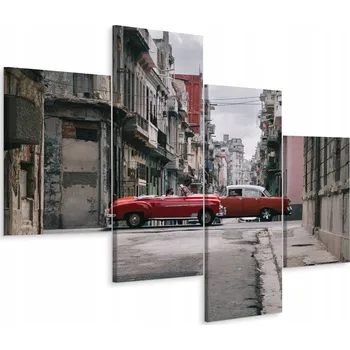 Obraz Čtyřdílný obraz Havana Kuba Retro auto 80x50 cm