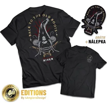 Rybářské oblečení 4ANGLERSDESIGN Tričko Back To The Old Roots - XL