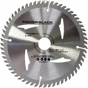 Pilový kotouč Kotouč pilový s SK plátky (vidiový), 160x60Tx22mm POWER BLADE MAR-POL M09056