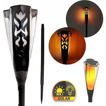 Venkovní osvětlení ZAHRADNÍ LAMPA SOLÁRNÍ LED SLOUPEK ZAPICHOVACÍ IMITACE PLAMENE