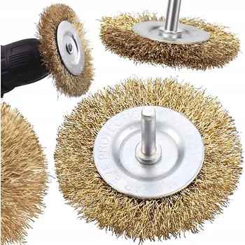 Vrták MOSAZNÝ DRÁTĚNÝ KARTÁČ do vrtačky/šroubováku s trnem 50 mm