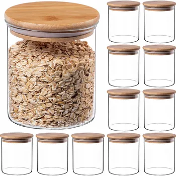 Dóza na potraviny SKLENĚNÉ KUCHYŇSKÉ DÓZY NA POTRAVINY S VÍKEM SADA SKLENICE 800ml 12 ks