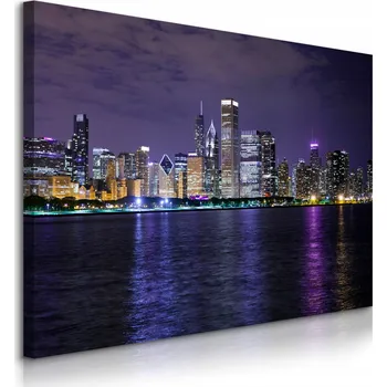 Obraz OBRAZ NA ZEĎ DO KANCELÁŘE OBÝVÁKU PANORAMA CHICAGO ARCHITEKTURA MĚSTA 70x50