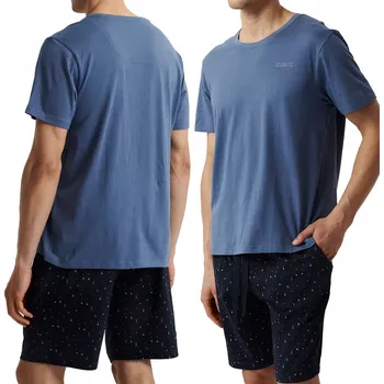 Pánské pyžamo ATLANTIC NMP-385 pánské pyžamo volného střihu krátké letní 100% BAVLNA - L