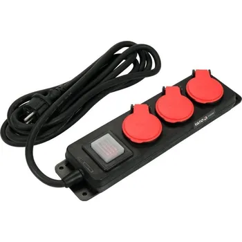 Kabel prodlužovací dílenský 3 m vypínač 3 zásuvky Yato YT-81240