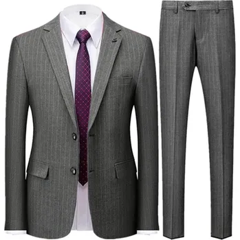Pánský oblek Pánský luxusní oblek MC143 Velikost: S, Barva (Varianta): Sada 2 ks šedá 1