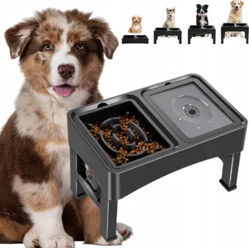 Miska pro psa Sada dvou plastových misek Zaxer, černá, 1,6 l